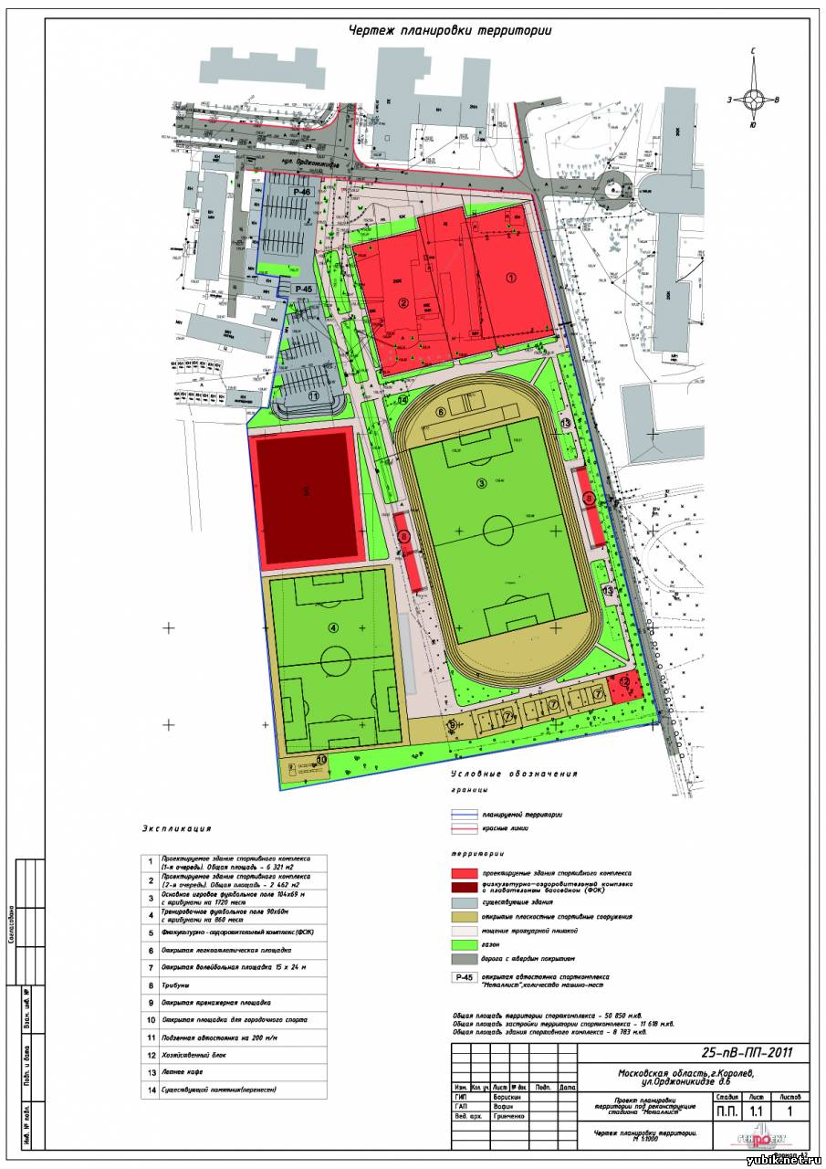 Проект планировки территории под реконструкцию стадиона Металлист г. Королев  - Дополнительные статьи - Большой Королёв